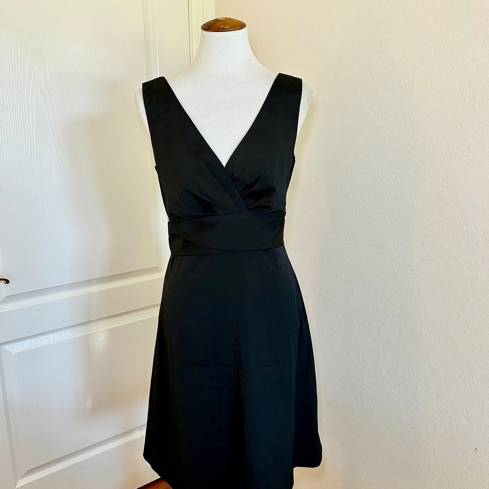 White House Black Market V-Neck Black Mini Dress